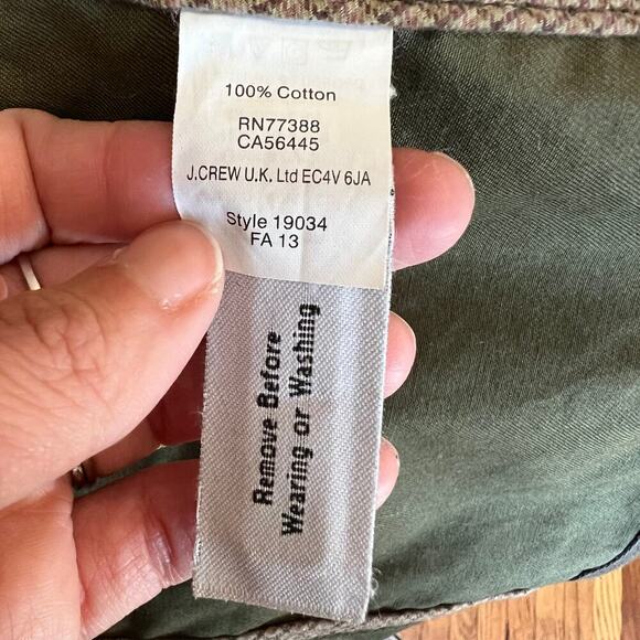 JCrew Downtown Field Waxed Utility Boyfriend Mossy Brown Green Jacket XS Obama - Picture 11 of 16